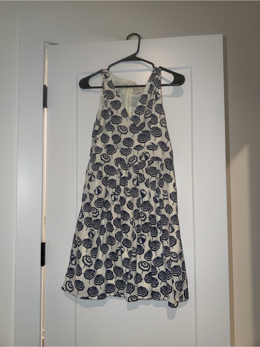 Maison Jules Navy Umbrella Print Sleeveless Dress